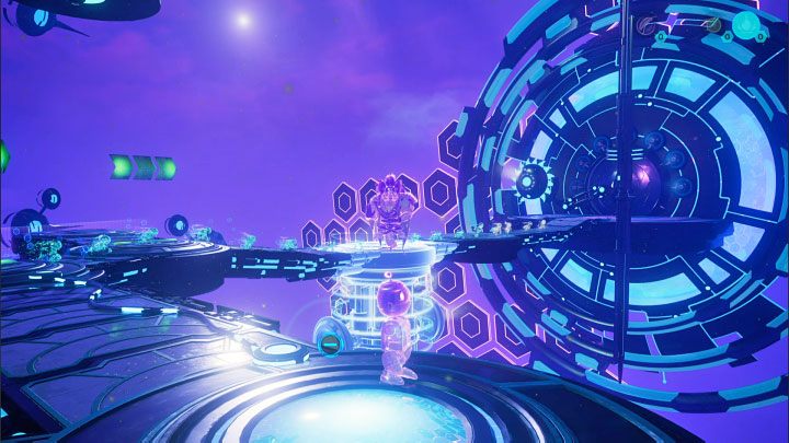 Now you just have to wait until enough projections reach the meta-terminal and unlock the exit - Ratchet & Clank Rift Apart: Repairing the anomaly and getting to the drill - walkthrough - Blizar Prime - Ratchet & Clank Rift Apart Guide
