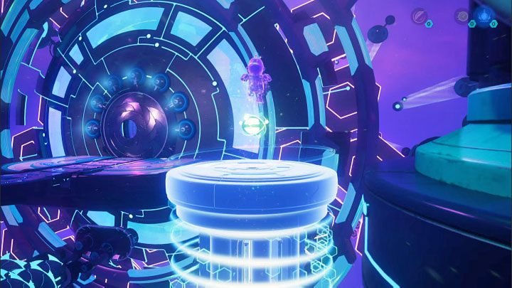 With the heavy sphere, return to the area where you found the lift sphere earlier - Ratchet & Clank Rift Apart: Repairing the anomaly and getting to the drill - walkthrough - Blizar Prime - Ratchet & Clank Rift Apart Guide