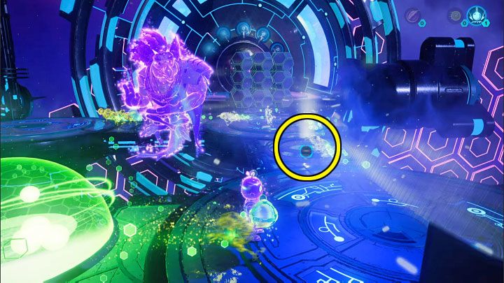 Finally, place the heavy sphere in the slot nearby that is shown in the picture - Ratchet & Clank Rift Apart: Repairing the anomaly and getting to the drill - walkthrough - Blizar Prime - Ratchet & Clank Rift Apart Guide
