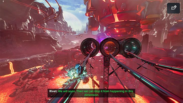 You can optionally destroy the crates you pass along the way - Ratchet & Clank Rift Apart: Repairing the anomaly and getting to the drill - walkthrough - Blizar Prime - Ratchet & Clank Rift Apart Guide