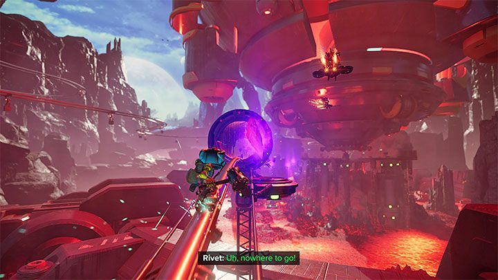 At some point, you will have to hit the Blizon to move to another dimension - Ratchet & Clank Rift Apart: Repairing the anomaly and getting to the drill - walkthrough - Blizar Prime - Ratchet & Clank Rift Apart Guide