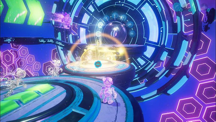 Since you haven't moved the electric sphere, the rest of the puzzle should be completed automatically - the projections will move along the cable and start hitting the meta-terminal, unlocking the exit - Ratchet & Clank Rift Apart: Kit, Return to Sargasso - puzzle guide, list - Clank and Kit Riddles - Ratchet & Clank Rift Apart Guide