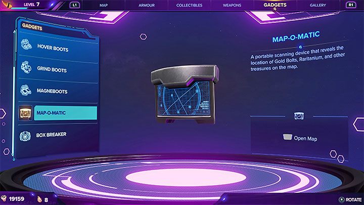 Map-O-Matic is a unique gadget that marks the most important secrets on the map - Ratchet & Clank Rift Apart: Map-O-Matic - how to get? - FAQ - Ratchet & Clank Rift Apart Guide