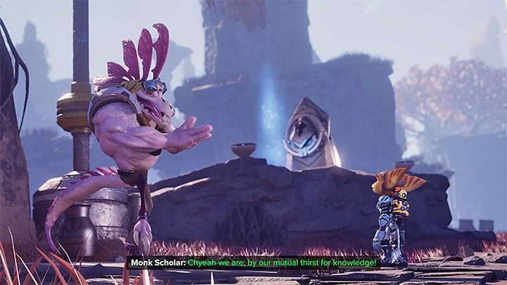 You can start looking for shrines as soon as you reach the main part of the Savali planet wasteland, but it is worth meeting a Monk Scholar first - Ratchet & Clank Rift Apart: Gaining Lombax Lore - walkthrough, shrines - Savali - Ratchet & Clank Rift Apart Guide