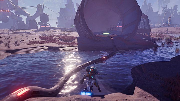 Note the wire which is coming from the field surrounding the shrine - Ratchet & Clank Rift Apart: Gaining Lombax Lore - walkthrough, shrines - Savali - Ratchet & Clank Rift Apart Guide