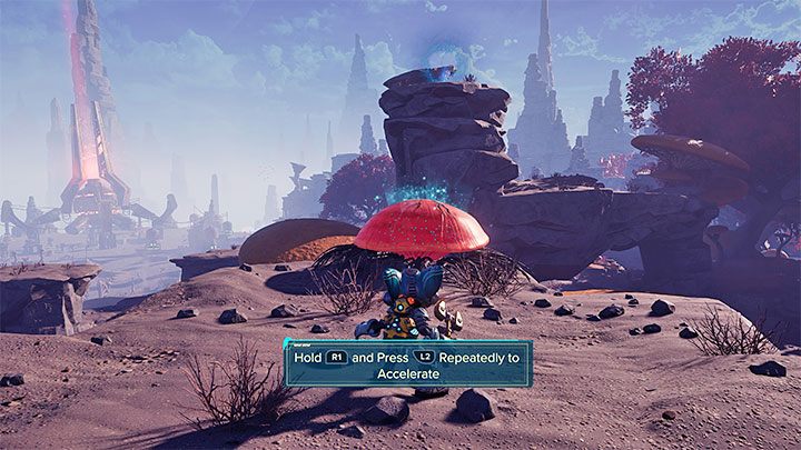 The shrine is in the centre part of the wasteland - Ratchet & Clank Rift Apart: Gaining Lombax Lore - walkthrough, shrines - Savali - Ratchet & Clank Rift Apart Guide