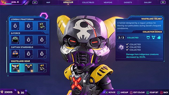 After you deliver all 12 Lorbs to the monk, you will receive the final reward - Wasteland Gear Helmet - Ratchet & Clank Rift Apart: Gaining Lombax Lore - walkthrough, shrines - Savali - Ratchet & Clank Rift Apart Guide