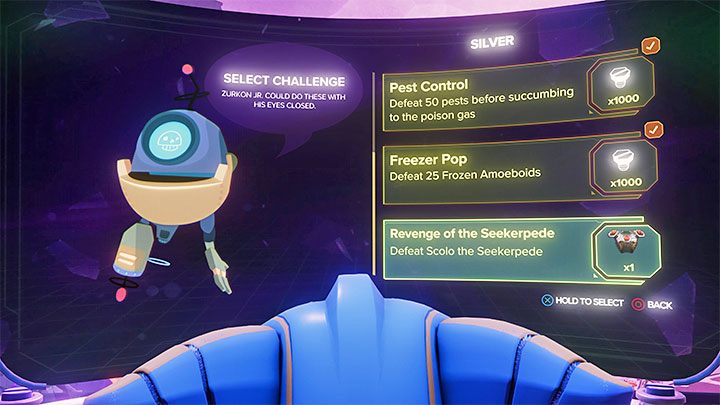 You must first pass the four previous silver league bouts - we described this in more detail on the Arena silver cup page - Ratchet & Clank Rift Apart: Scolo the Seekerpede, Scarstu Debris Field - Bosses - Ratchet & Clank Rift Apart Guide