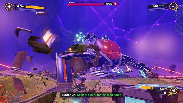 As a reminder, Seekerpede was the main boss to defeat on the planet Sargasso - we described this confrontation in detail on a separate page in the Bosses chapter - Ratchet & Clank Rift Apart: Scolo the Seekerpede, Scarstu Debris Field - Bosses - Ratchet & Clank Rift Apart Guide