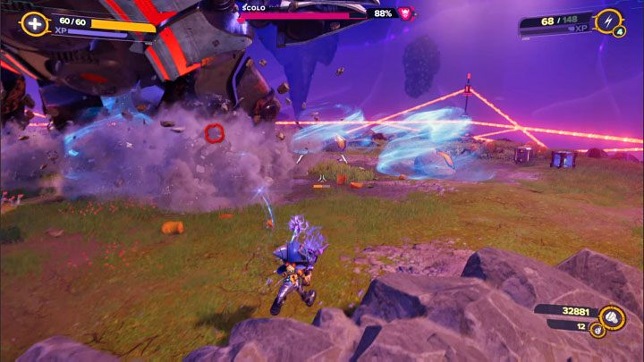 A new attack that the Sargasso Seekerpede did not have is a low-altitude arena flight , during which the monster's tail will flop against the ground - Ratchet & Clank Rift Apart: Scolo the Seekerpede, Scarstu Debris Field - Bosses - Ratchet & Clank Rift Apart Guide