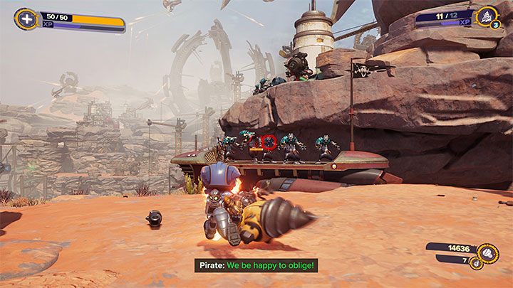 Expect to fight more pirates that will arrive on the map via flying ships - Ratchet & Clank Rift Apart: Reboot the Fixer - walkthrough - Torren IV - Ratchet & Clank Rift Apart Guide