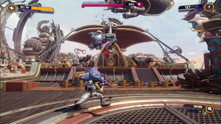 As the battles unfold on the main deck of the ship, a short cut-scene will play to herald the arrival of the boss Wee Roger - Ratchet & Clank Rift Apart: Reboot the Fixer - walkthrough - Torren IV - Ratchet & Clank Rift Apart Guide