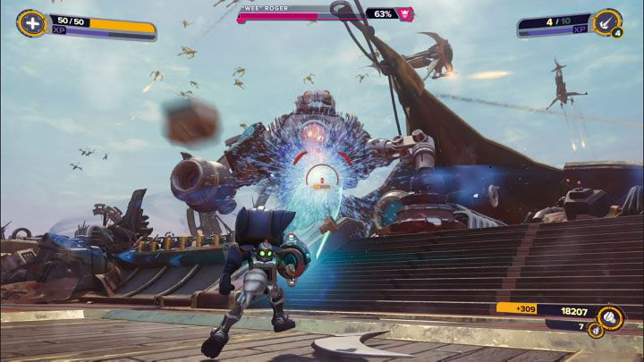 You can use different weapons to attack the boss - Ratchet & Clank Rift Apart: Reboot the Fixer - walkthrough - Torren IV - Ratchet & Clank Rift Apart Guide