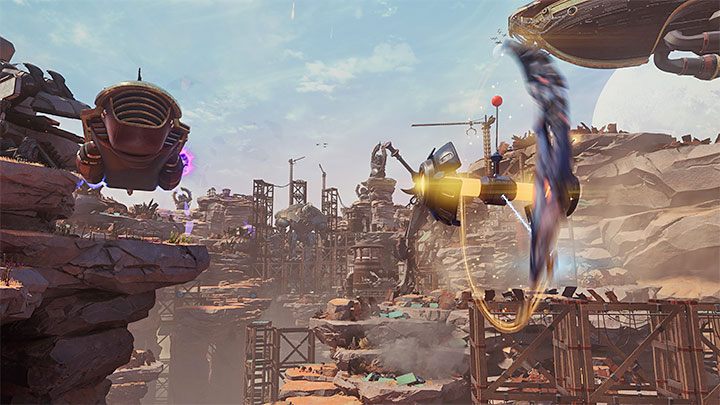 You will need to head towards the Fixer and since you have unlocked the Hurlshot, you can now use the hook to the east of the village to catapult yourself towards the new island - Ratchet & Clank Rift Apart: Reboot the Fixer - walkthrough - Torren IV - Ratchet & Clank Rift Apart Guide