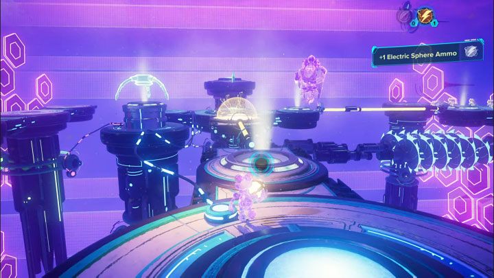 Place the newly acquired sphere in the slot pictured above - Ratchet & Clank Rift Apart: Protecting Morts and freeing Seekerpede - walkthrough - Return to Sargasso - Ratchet & Clank Rift Apart Guide