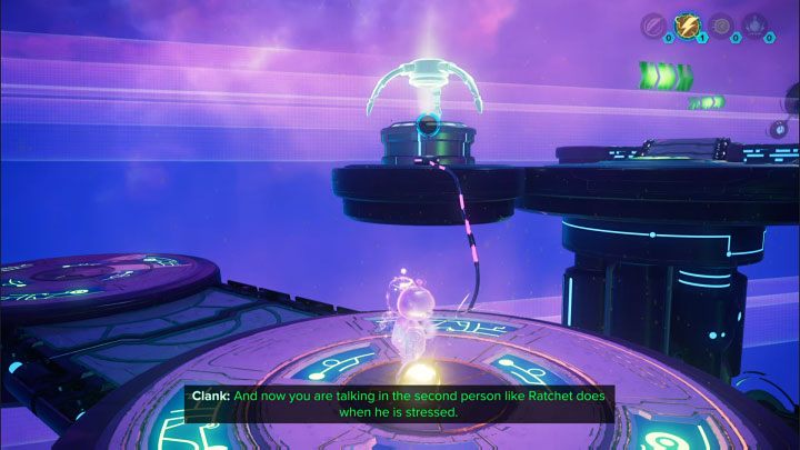 Start by doing a double jump over the chasm to land on the shelf with the Electric Sphere - Ratchet & Clank Rift Apart: Reaching the anomalies in the catacombs - walkthrough - Savali - return - Ratchet & Clank Rift Apart Guide