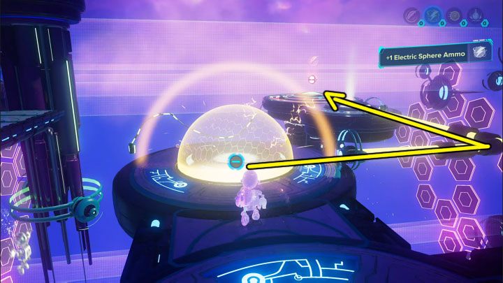 You must place the electric sphere in the slot right next to it - Ratchet & Clank Rift Apart: Reaching the anomalies in the catacombs - walkthrough - Savali - return - Ratchet & Clank Rift Apart Guide