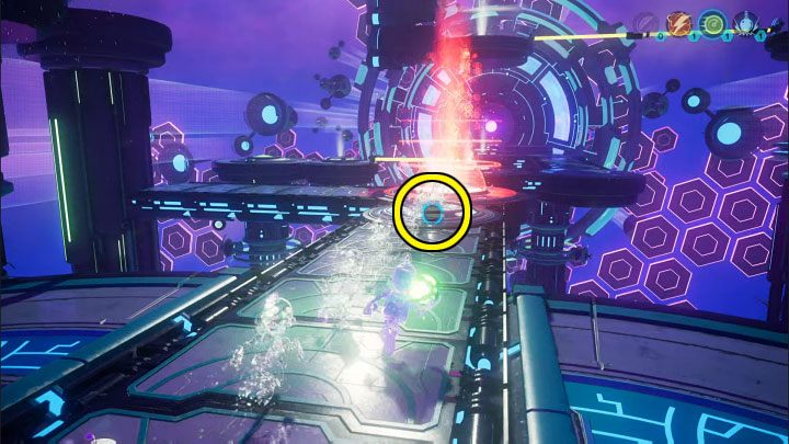 Turn 180 degrees and pull the electric sphere you just used towards you - Ratchet & Clank Rift Apart: Reaching the anomalies in the catacombs - walkthrough - Savali - return - Ratchet & Clank Rift Apart Guide