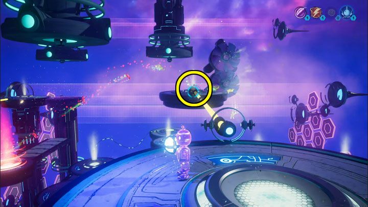 Once you got the lift sphere, turn 180 degrees and pull the electric sphere towards you - Ratchet & Clank Rift Apart: Reaching the anomalies in the catacombs - walkthrough - Savali - return - Ratchet & Clank Rift Apart Guide