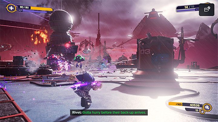 Initially, you will engage in a longer battle with standard opponents - Ratchet & Clank Rift Apart: Follow the cell - Viceron - Ratchet & Clank Rift Apart Guide
