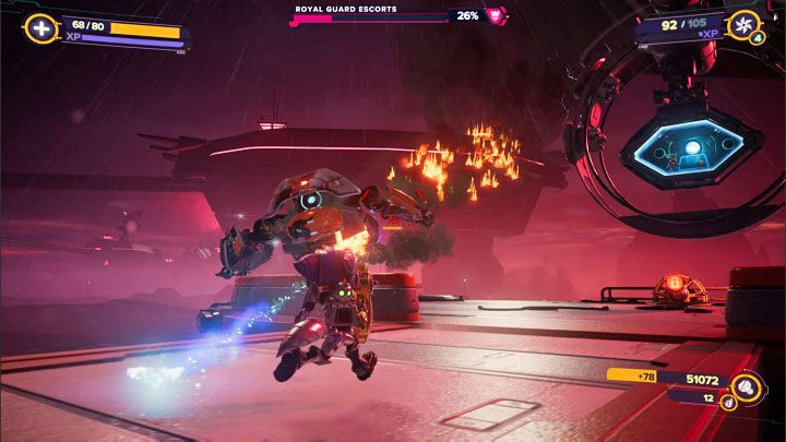Avoiding Royal Guard Escorts attacks should not be very difficult, as there are no special types of strikes here - they are ordinary, though quite powerful missiles - Ratchet & Clank Rift Apart: Follow the cell - Viceron - Ratchet & Clank Rift Apart Guide