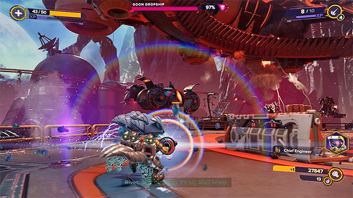 In the location where you acquired the Phase Quartz, more battles will begin - Ratchet & Clank Rift Apart: Obtaining the Phase Quartz and Escape - Blizar Prime - Ratchet & Clank Rift Apart Guide