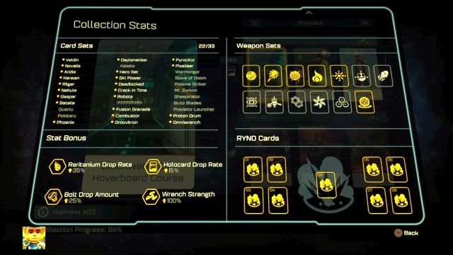 You can check your holocard collection at any time. - Ratchet & Clank: Holocards - Basics - Ratchet and Clank Game Guide & Walkthrough