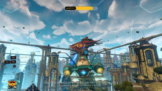 Its time to take down the enemy warship. - Ratchet & Clank: Planet Kerwan - Walkthrough - Walkthrough - Ratchet and Clank Game Guide & Walkthrough