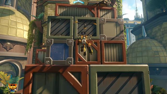To get on top of the boxes you must use your new gadget. - Ratchet & Clank: Planet Kerwan - Walkthrough - Walkthrough - Ratchet and Clank Game Guide & Walkthrough