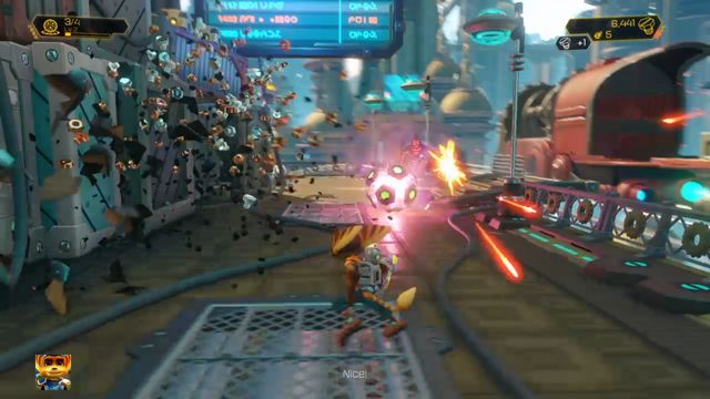 Before you get on the train there will be a huge group of enemies to defeat. - Ratchet & Clank: Planet Kerwan - Walkthrough - Walkthrough - Ratchet and Clank Game Guide & Walkthrough