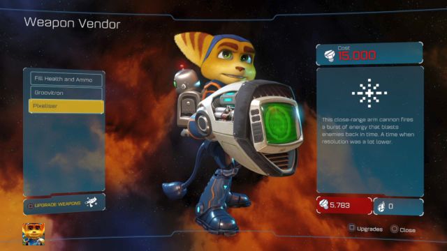 Pixeliser is one of the most powerful weapons in the game. - Ratchet & Clank: Planet Rilgar - Walkthrough - Walkthrough - Ratchet and Clank Game Guide & Walkthrough