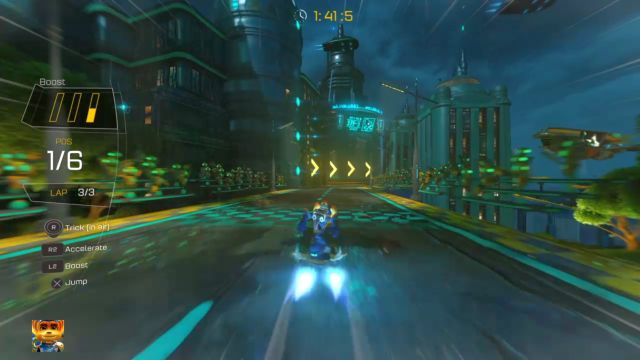 First place and the finish line. - Ratchet & Clank: Planet Rilgar - Walkthrough - Walkthrough - Ratchet and Clank Game Guide & Walkthrough