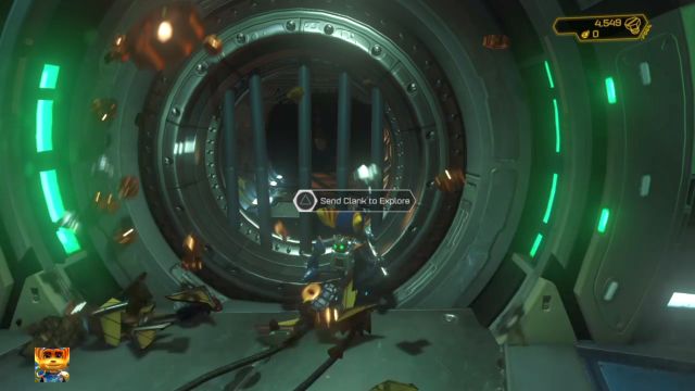Going through the airlock allows you to play as Clank again. - Ratchet & Clank: Planet Nebula G34 - Walkthrough - Walkthrough - Ratchet and Clank Game Guide & Walkthrough