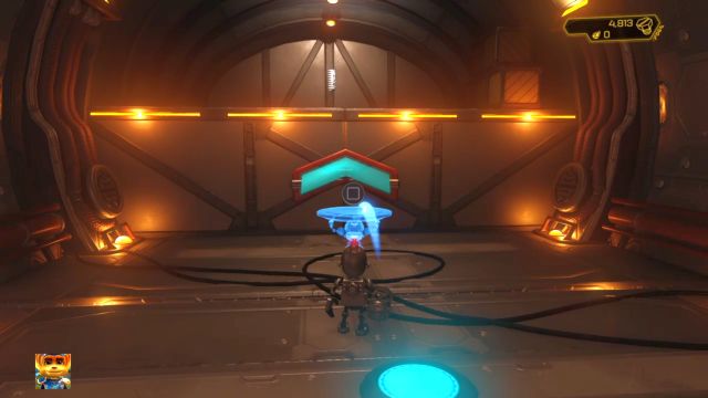 Place the Springbot in such a way that you can reach the elevation with the chip upgrade. - Ratchet & Clank: Planet Nebula G34 - Walkthrough - Walkthrough - Ratchet and Clank Game Guide & Walkthrough