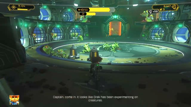 There will be numerous enemies at the arena. - Ratchet & Clank: Planet Nebula G34 - Walkthrough - Walkthrough - Ratchet and Clank Game Guide & Walkthrough