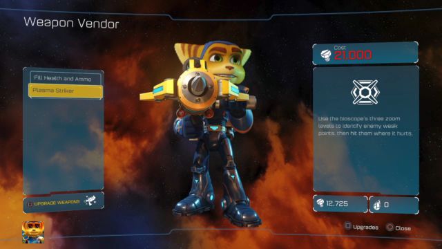 The Plasma Striker sniper rifle is not very useful in the game. - Ratchet & Clank: Planet Gaspar - Walkthrough - Walkthrough - Ratchet and Clank Game Guide & Walkthrough