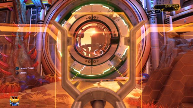 Use the turret to blast through the gate. - Ratchet & Clank: Planet Gaspar - Walkthrough - Walkthrough - Ratchet and Clank Game Guide & Walkthrough