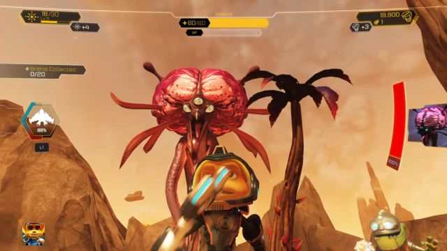 Eliminating those enemies will yield you 3 brains. - Ratchet & Clank: Planet Gaspar - Walkthrough - Walkthrough - Ratchet and Clank Game Guide & Walkthrough