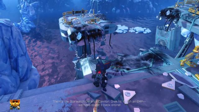 Jump down and land on the solid ground. - Ratchet & Clank: Planet Batalia - Walkthrough - Walkthrough - Ratchet and Clank Game Guide & Walkthrough