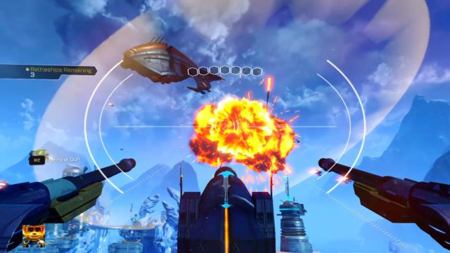 ... and then use it to destroy the enemy Battleships. - Ratchet & Clank: Planet Batalia - Walkthrough - Walkthrough - Ratchet and Clank Game Guide & Walkthrough