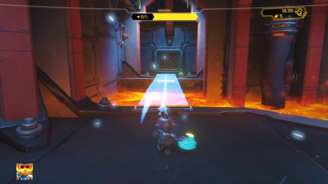 A bridge leading to the robot next to a blocked passage. - Ratchet & Clank: Planet Quartu - Walkthrough - Walkthrough - Ratchet and Clank Game Guide & Walkthrough