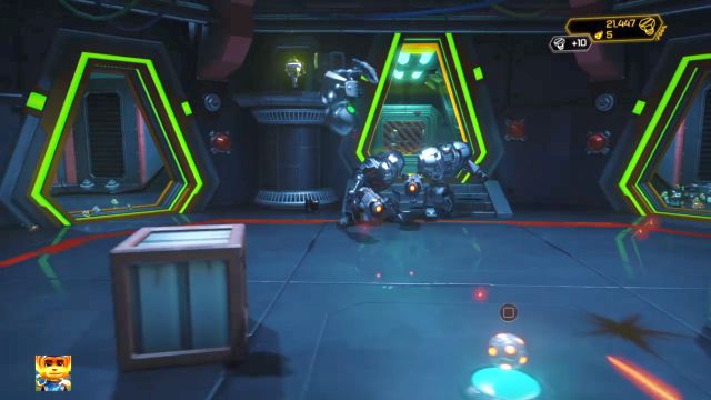 Use the bombs to destroy the robots... - Ratchet & Clank: Planet Quartu - Walkthrough - Walkthrough - Ratchet and Clank Game Guide & Walkthrough