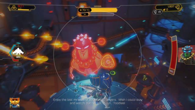 Mrs. Zurkon vulnerable to attacks... - Ratchet & Clank: Planet Quartu - Walkthrough - Walkthrough - Ratchet and Clank Game Guide & Walkthrough