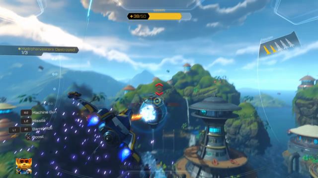 ... and use it to destroy the hydroharvesters. - Ratchet & Clank: Planet Pokitaru - Walkthrough - Walkthrough - Ratchet and Clank Game Guide & Walkthrough