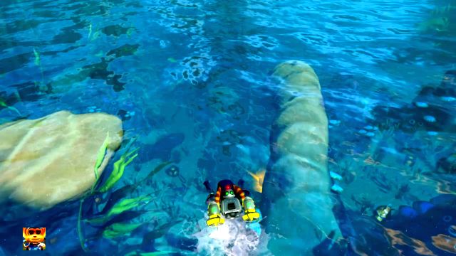 A Gold Bolt visible underwater. - Ratchet & Clank: Planet Pokitaru - Walkthrough - Walkthrough - Ratchet and Clank Game Guide & Walkthrough