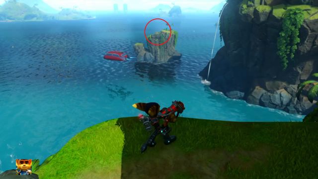 Another Gold Bolt visible in the distance. - Ratchet & Clank: Planet Pokitaru - Walkthrough - Walkthrough - Ratchet and Clank Game Guide & Walkthrough