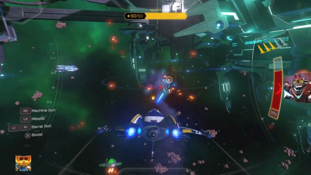 Fire at the Victor Von Ions ship. - Ratchet & Clank: Deplanetizer - Walkthrough - Walkthrough - Ratchet and Clank Game Guide & Walkthrough