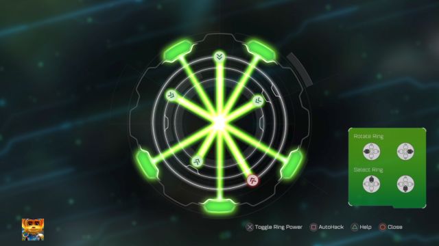 The proper arrangement of the lasers in the Trespasser Puzzle. - Ratchet & Clank: Deplanetizer - Walkthrough - Walkthrough - Ratchet and Clank Game Guide & Walkthrough