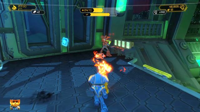 One of the several cards to pick up here. - Ratchet & Clank: Deplanetizer - Walkthrough - Walkthrough - Ratchet and Clank Game Guide & Walkthrough