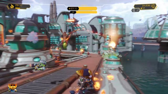 You will fight with absurdly large group of enemies on this planet. - Ratchet & Clank: Planet Kalebo 3 - Walkthrough - Walkthrough - Ratchet and Clank Game Guide & Walkthrough